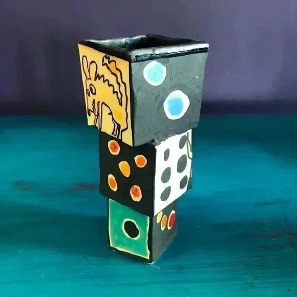 Handmade 3 Piece Cat + Mouse Ceramic Vases - Picture 13 of 15